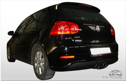 FOX VW Golf V GTI/ GTD + VW Golf VI GTI inkl. Cabrio Endschalldämpfer Ausgang mittig R32-Design - 2x90 Typ 16 mittig