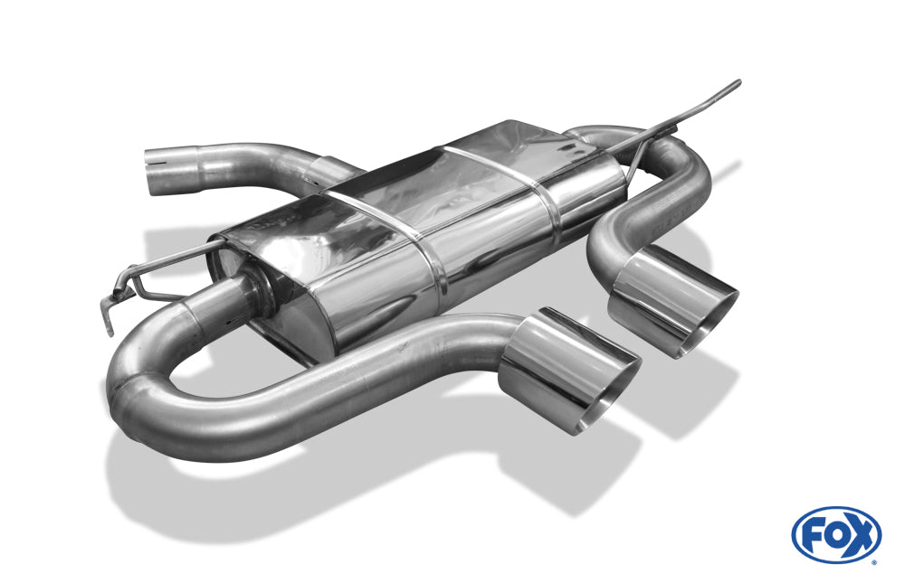 FOX VW Golf V GTI/ GTD + VW Golf VI GTI inkl. Cabrio Endschalldämpfer Ausgang mittig R32-Design - 2x100 Typ 25 mittig