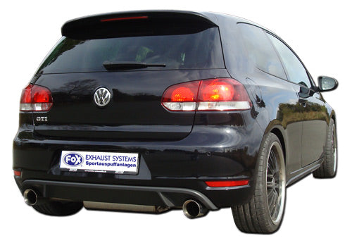 FOX VW Golf VI - GTI-Optik Endschalldämpfer rechts/links - 1x90 Typ 25 rechts/links  GTI-Optik - Passend an die originale Golf 6 GTI-Stoßstange