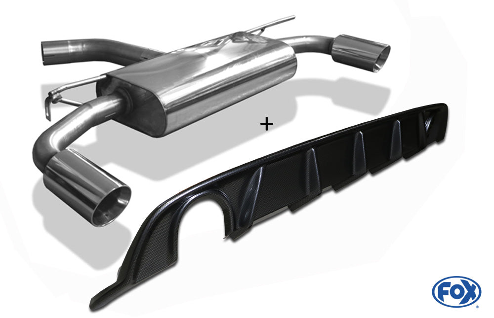 FOX VW Golf VII Facelift Einzelradaufhängung - Einsatz carbon Endschalldämpfer rechts/links - 1x114 Typ 25 rechts/links inkl. Heckeinsatz carbon-look