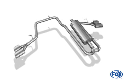 FOX Ford Ranger ab 09/2015 4x4 - Doppelkabine Endschalldämpfer Sidepipe, Ausgang rechts und links am Fahrzeug - 2x115x85 Typ 38 rechts/links