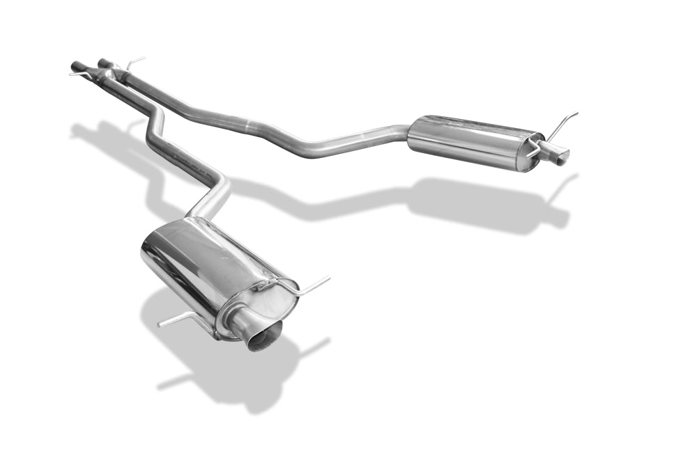 FOX VW Phaeton - 3D Endschalldämpfer rechts/links mit X-Pipe - Austritt der Endrohre in den originalen Endrohren