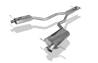 FOX VW Phaeton - 3D Endschalldämpfer rechts/links mit X-Pipe - Austritt der Endrohre in den originalen Endrohren