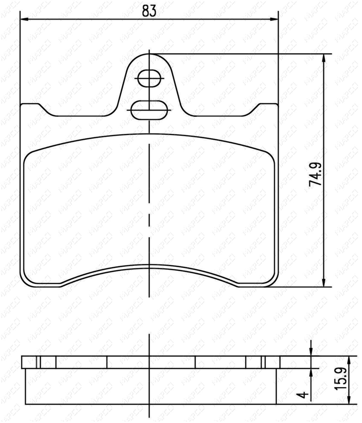 MAPCO Bremsbelagsatz, Scheibenbremse Hinterachse  6896